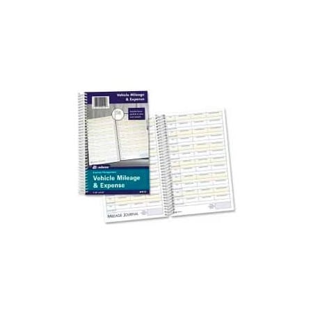 Adams Mfg Adams Vehicle Mileage & Expense Journal, 5-1/4" x 8-1/2", White, 64 Sheets/Pad AFR12